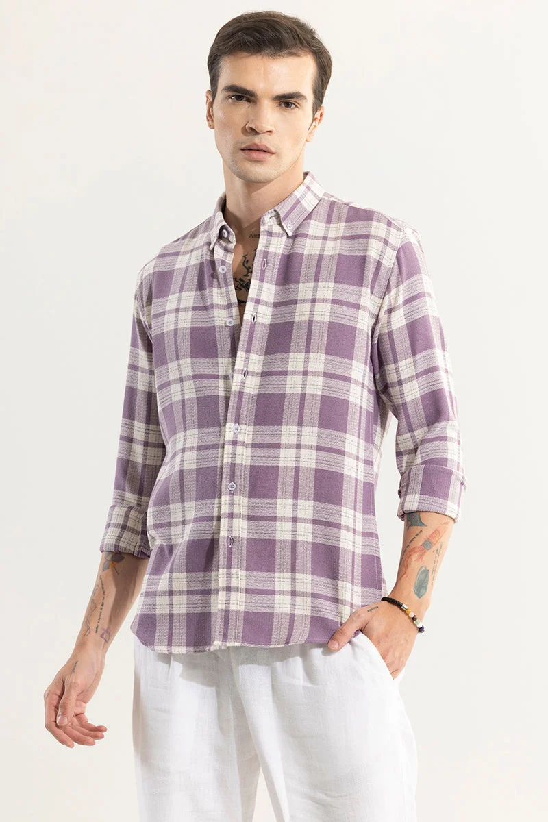 SNITCH Breezy Lavender Checks Shirt